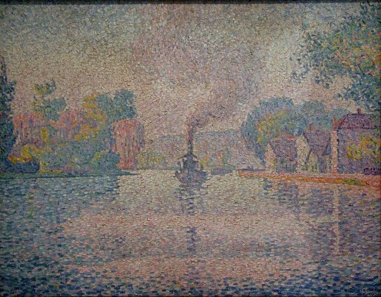 Paul Signac L'Hirondelle Steamer on the Seine Sweden oil painting art